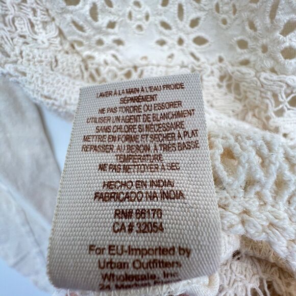 Free People Cream Ivory Long Sleeve Lace Back Women's Long Sleeve Shirt Sz. XS - Picture 9 of 10